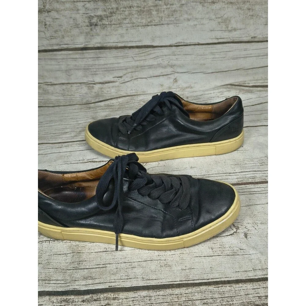 Frye Ivy Low Lace Black Leather Sneakers Women Size 7